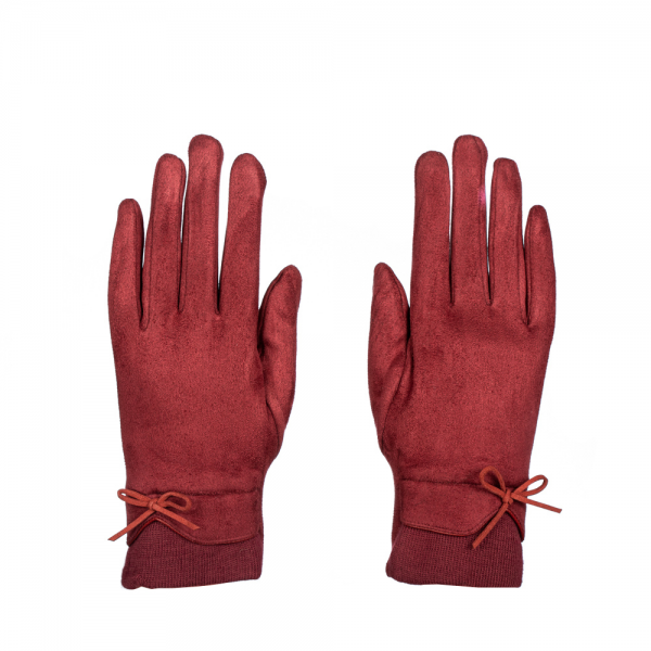 Дамски ръкавици Filia червен цвят, 3 - Kalapod.bg